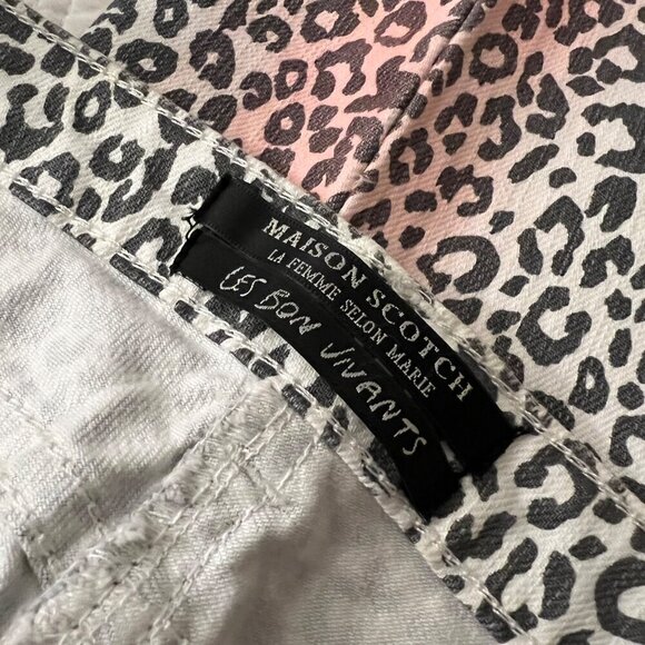 Maison Scotch NEW Leopard Print Jeans Womens sz 24R Designer Denim Pants Cheetah - Picture 5 of 7